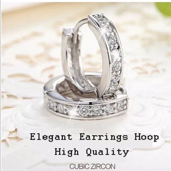 ♡♡New s925 silver white diamond women’s earrings - Picture 7 of 8